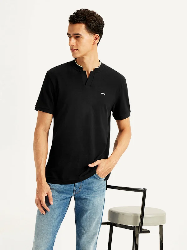 Men's Solid Slim Fit Polo T-shirtCropped polo shirt