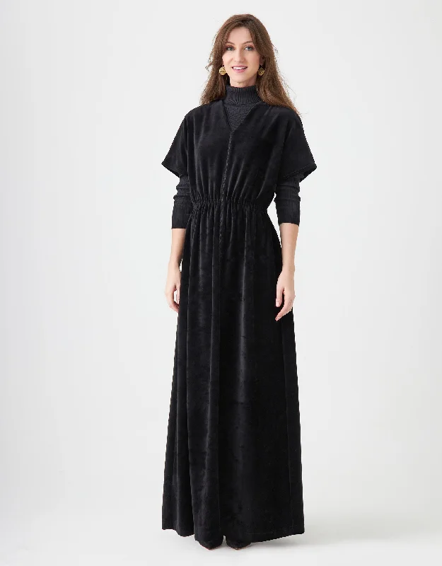 Velour Vneck Drop Shoulder Maxi Dress Shabbos Robe