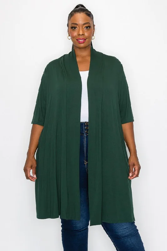 Work cardiganPSFU Green Cardigan w Pockets and Elbow Length Sleeves