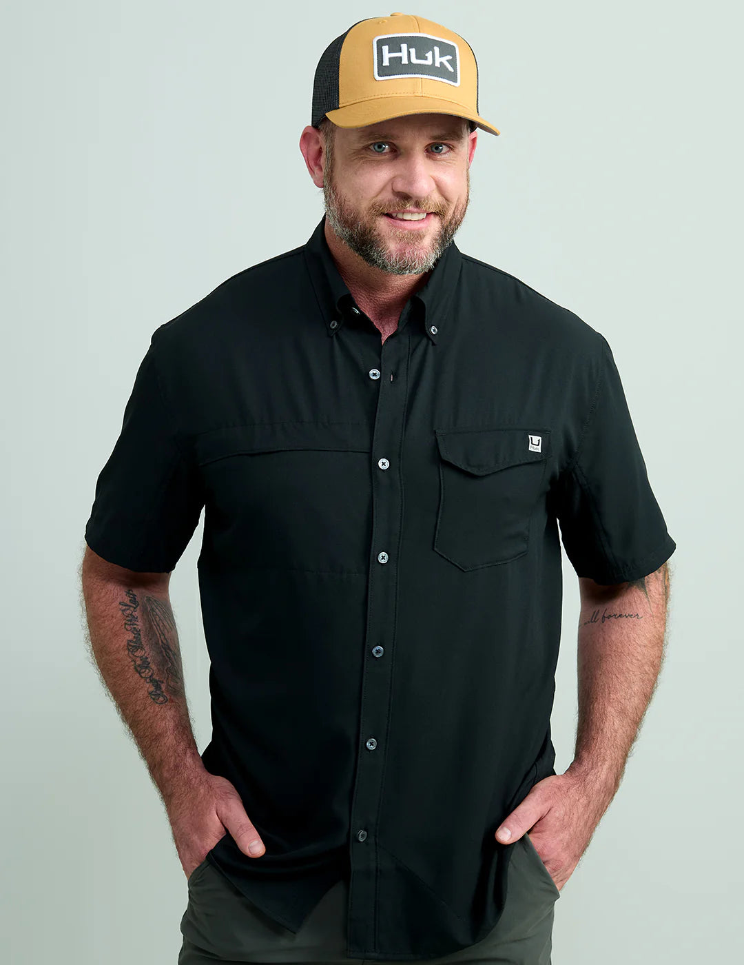 Quick-Dry Short Sleeve TopsHuk Tide Point Short Sleeve Button-Down