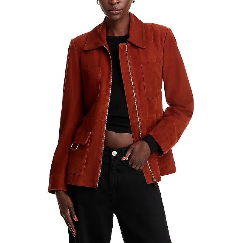 Bagatelle Womens Leather Collar Utility JacketArtist Jackets