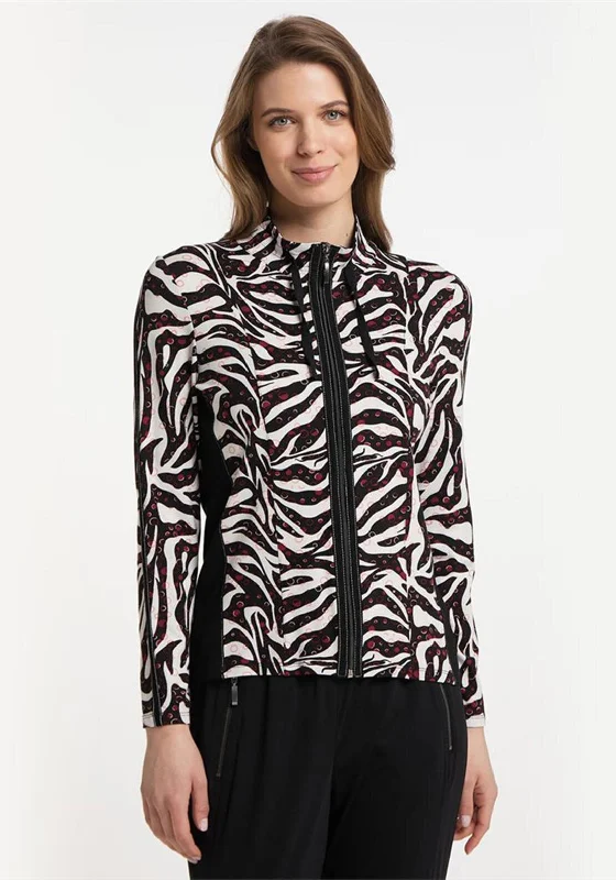 Barbara Lebek Abstract Print Light Jersey Jacket, Black MultiButton-Up Jackets