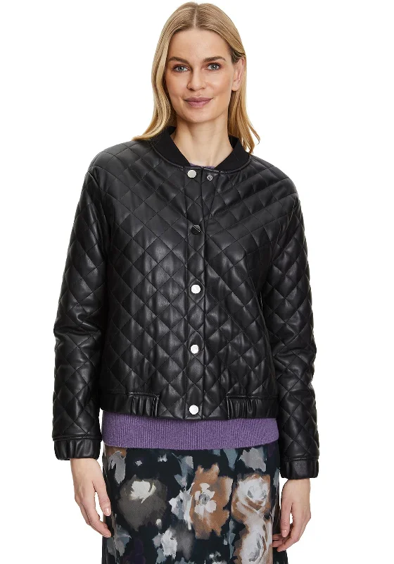 Betty Barclay Quilted Faux Leather Jacket, BlackCashmere Jackets