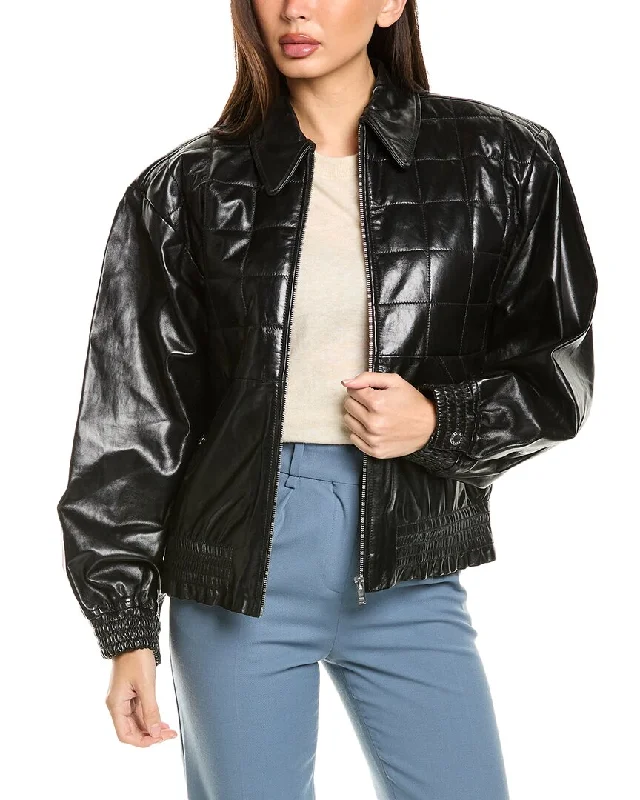 Sandro Quilted Leather JacketAsymmetrical Jackets