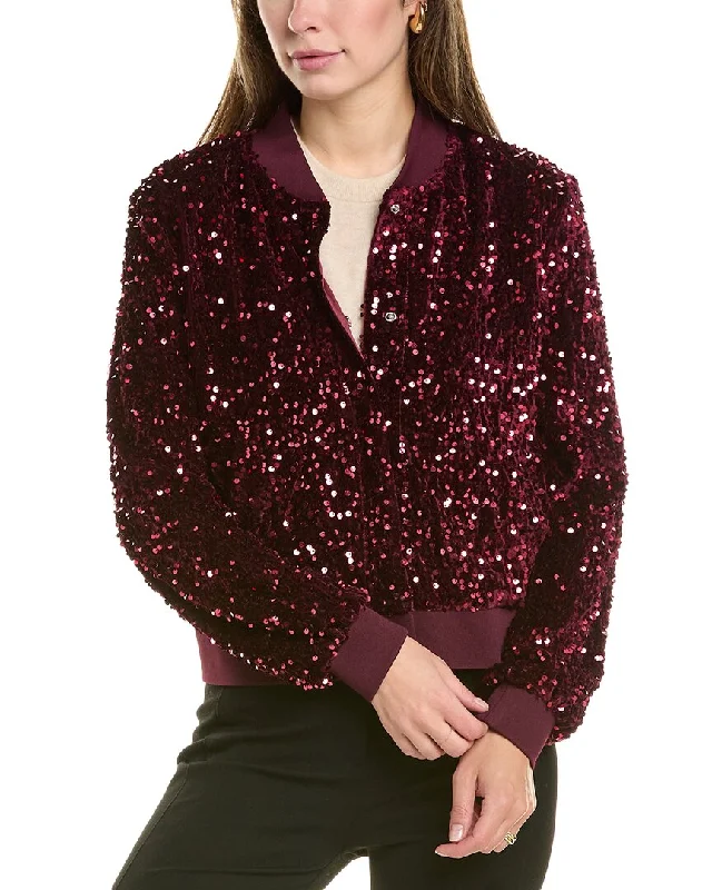 Nanette Nanette Lepore Velvet Sequin Bomber JacketRuffled Jackets