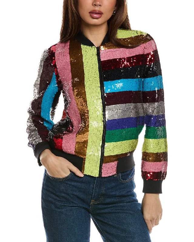 Alice + Olivia Lonnie Varisty JacketPuffer Jackets