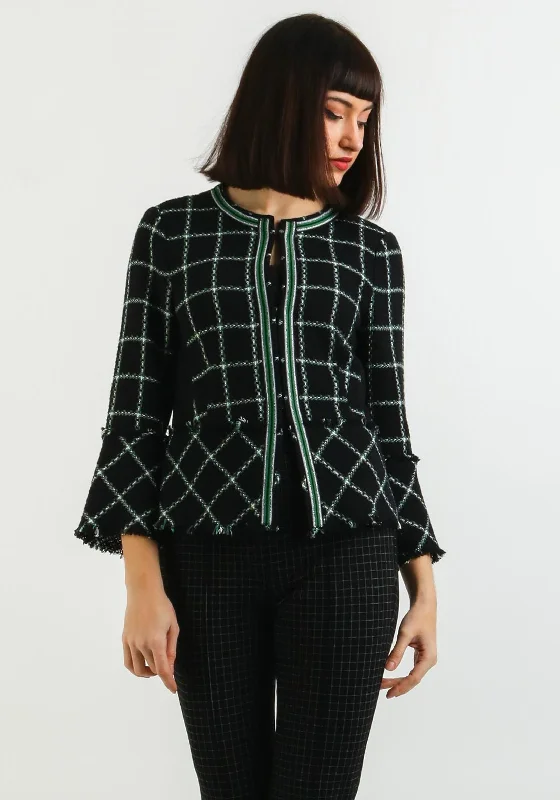 Bianca Checked Knit Jacket, BlackLayered Jackets