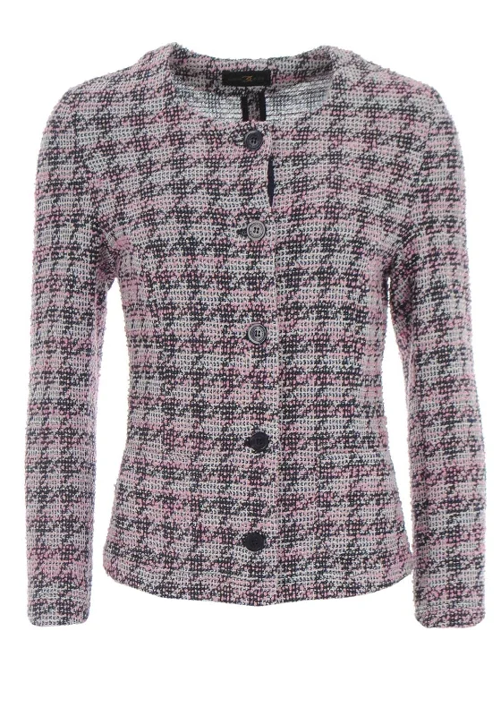 Eugen Klein Boucle Knit Jacket, Pink & NavyPea Coats