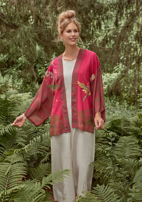 Powder Hummingbird Kimono Jacket, RaspberryStudded Jackets