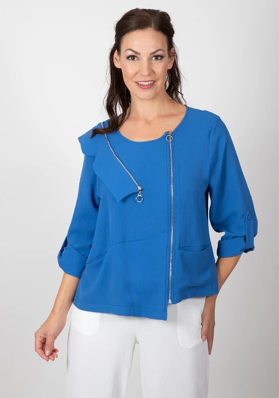 Inco Asymmetrical Zip Relaxed Jacket, BlueLimited Edition Jackets