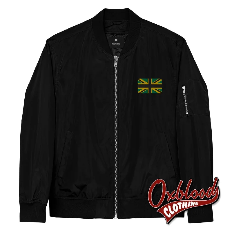 Lightweight British Jamaican Bomber Jacket - Skinhead Reggae Flight Jacket - MA-1Velvet Jackets