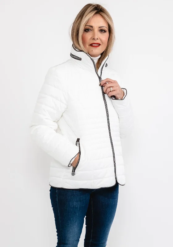 Normann Zipped Collar Quilted Jacket, WhiteDown Jackets