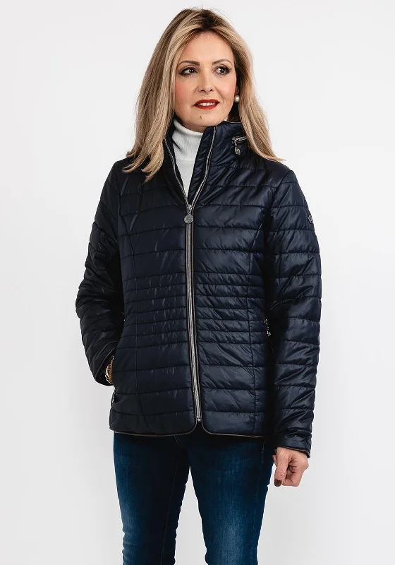 Normann Zipped Collar Quilted Jacket, NavyCanvas Jackets