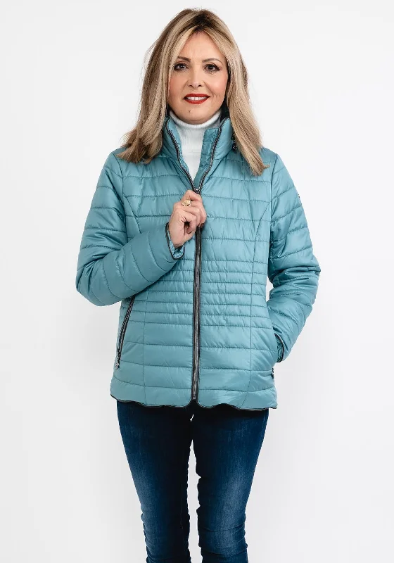 Normann Zipped Collar Quilted Jacket, Duck EggSherpa Jackets