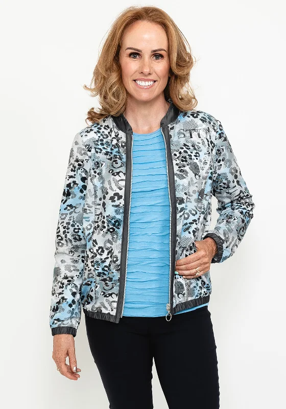 Rabe Animal Print Lightweight Jacket, GreyThermal Jackets