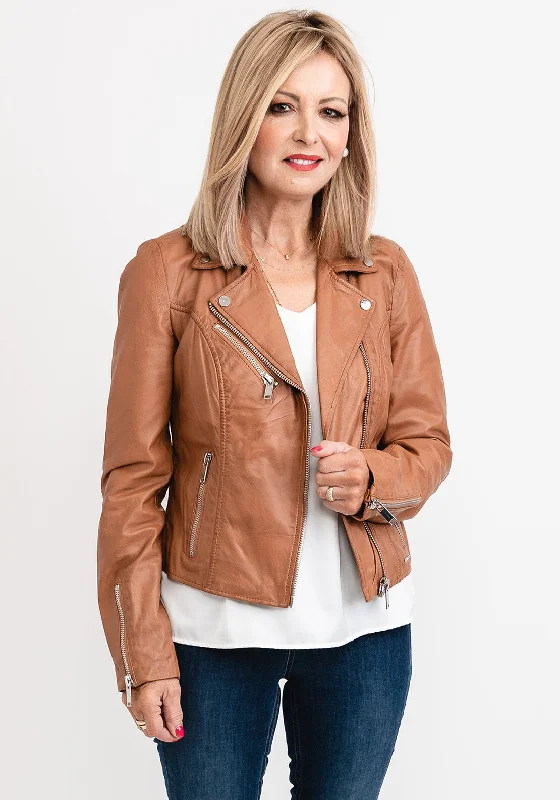 Rino & Pelle Leather Biker Jacket, NutStatement Jackets