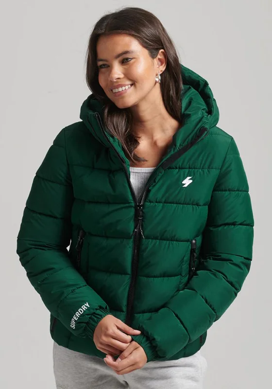 Superdry Womens Water Repellent Puffer Jacket, Mid PineMesh Jackets