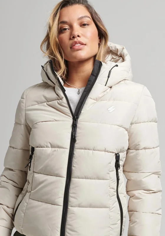 Superdry Womens Water Repellent Puffer Jacket, PelicanWinter Jackets