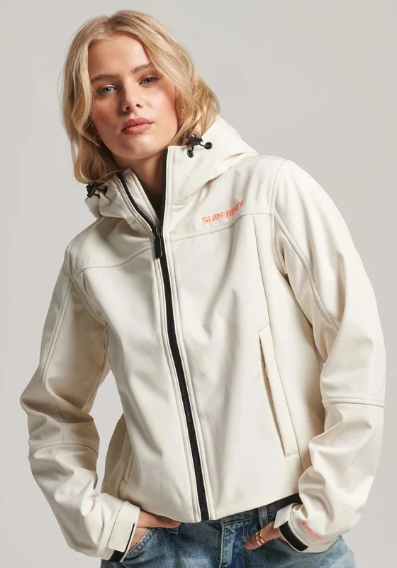 Superdry Womens Code Tekker Softshell Jacket, CreamLace-Up Jackets