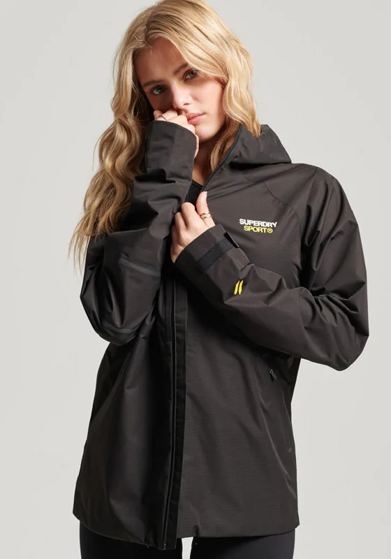 Superdry Womens Sport Waterproof Jacket, BlackBomber Jackets