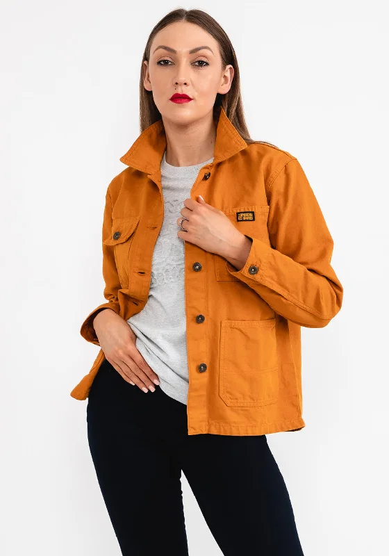 Superdry Womens Vintage Utility Jacket, Pumpkin Spice BrownButton-Up Jackets