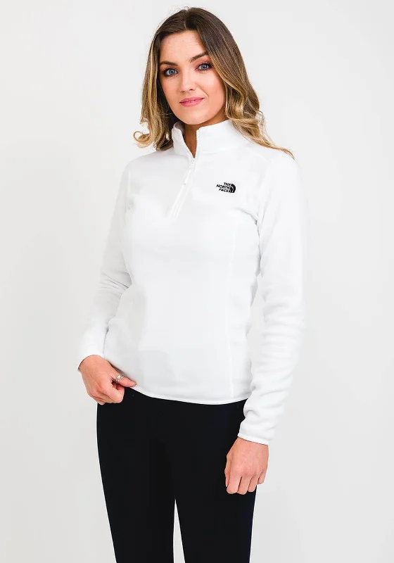 The North Face Women's 100 Glacier Quarter Zip Fleece, WhiteOutdoor Jackets