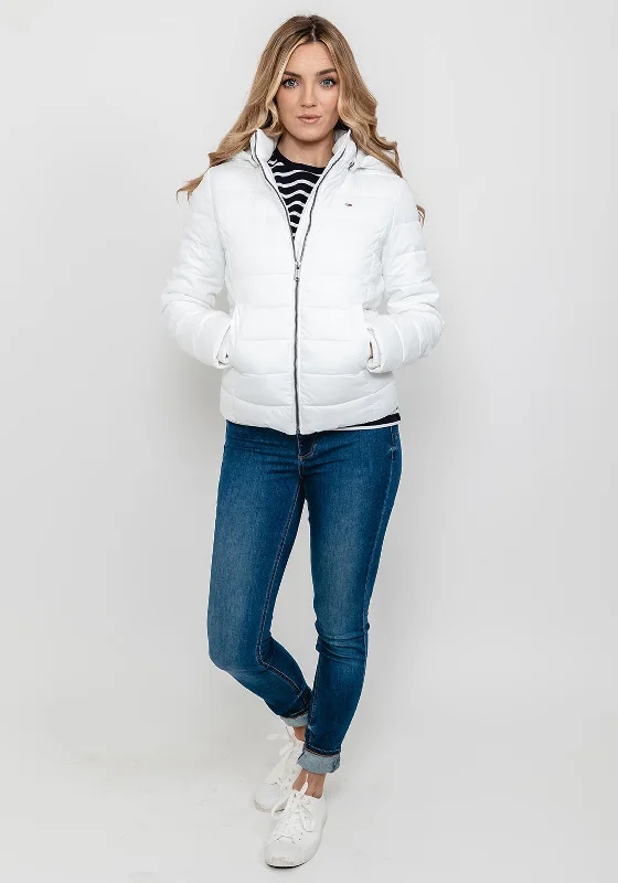 Tommy Jeans Womens Basic Quilted Jacket, WhiteOutdoor Jackets