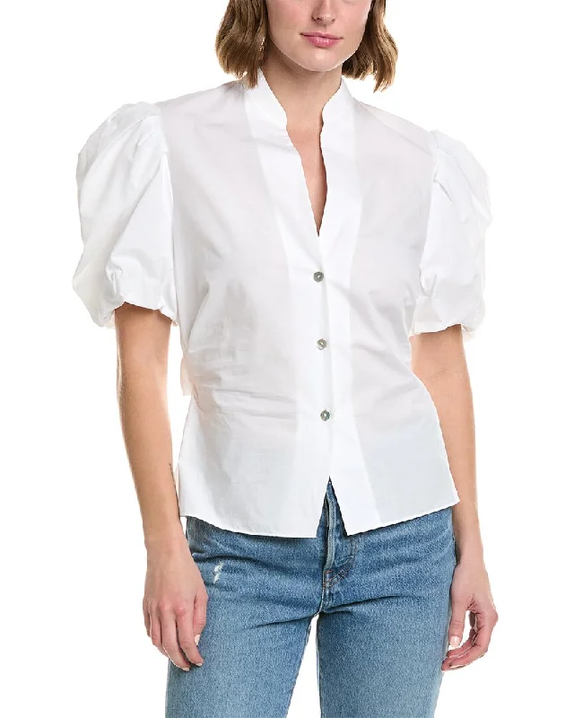 Vince Draped Puff Sleeve BlouseHemp Shirts