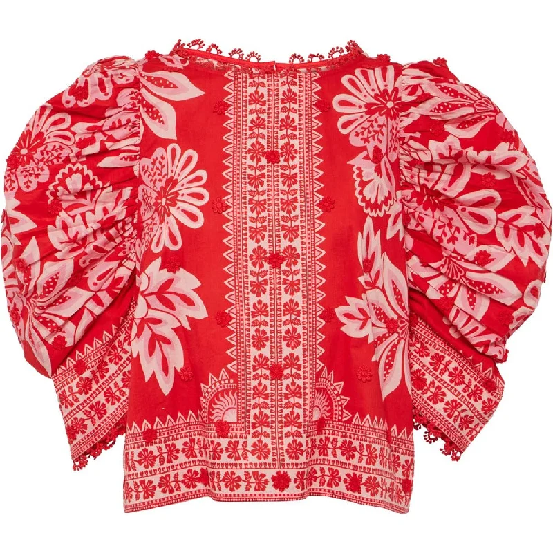 FARM Rio Women's Flora Tapestry Red Blouse, Flora Tapestry RedFishing Shirts