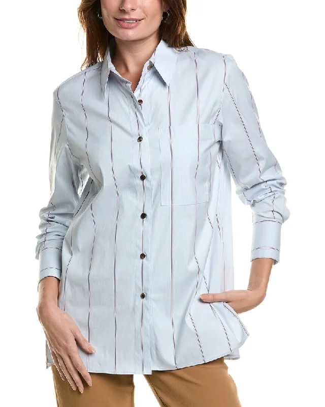 Lafayette 148 New York Greyson BlouseRibbed Cuff Shirts