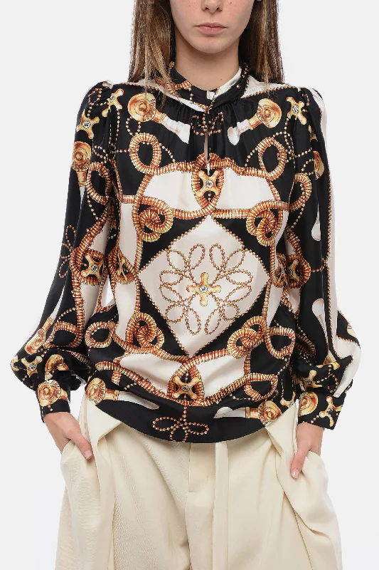 Moschino COUTURE Silk Blouse with Barocco Motif 38 Italian sizeSports Team Shirts