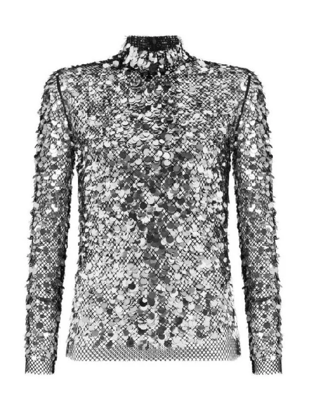 Tom Ford Womens Blouse In SilverPrinted Shirts