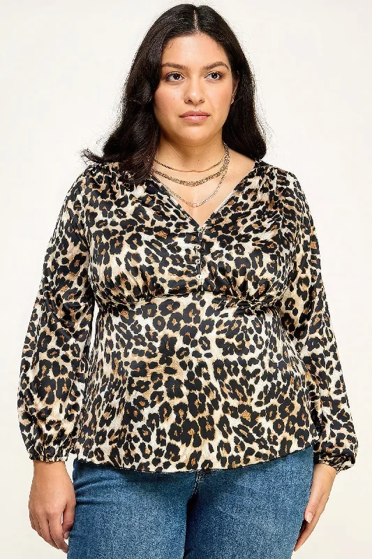 Satin Animal Babydoll BlouseHiking Shirts