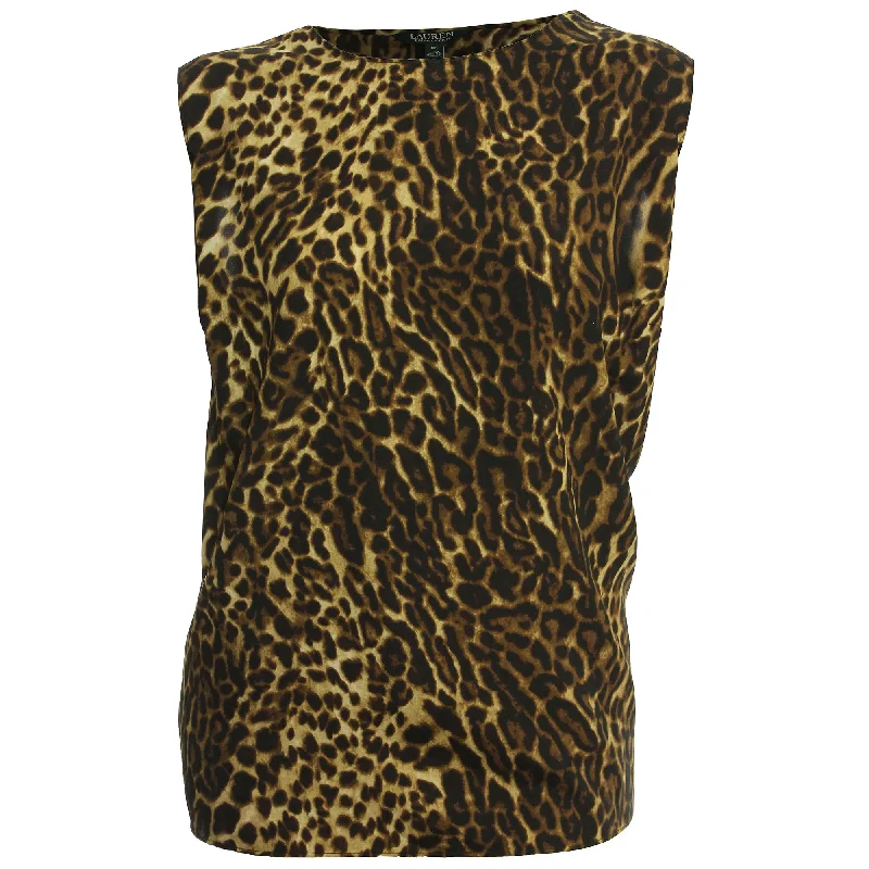 Ralph Lauren Animal Print Slit Back BlousePolka Dot Shirts