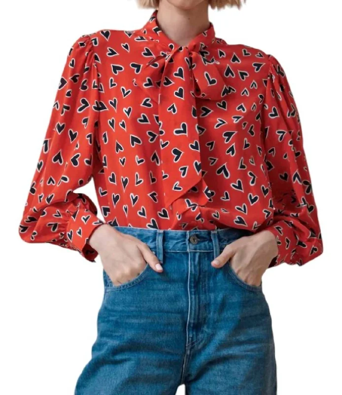 Finley Blouse In Scarlet HeartCycling Shirts