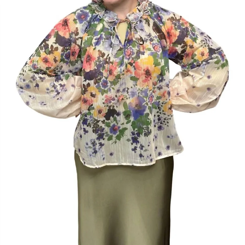 Flora Of Grace Blouse In CreamSleep Shirts