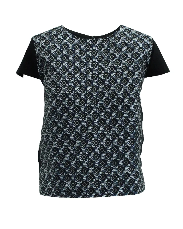 Maje Printed Blouse in Black SilkRuffled Shirts