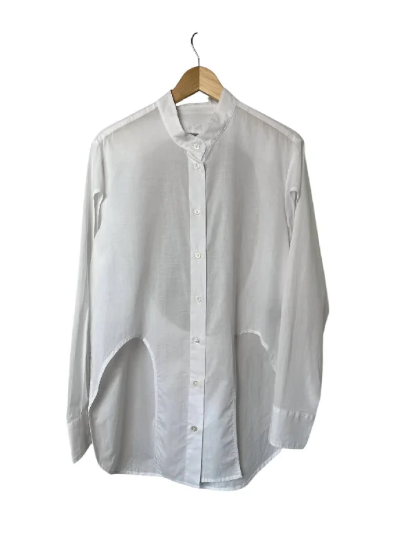 Women's Backless Button Up Blouse In WhitePlush Shirts